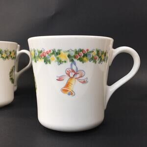 Corning USA Set of 4 Vintage Christmas Joy Coffee Tea Cups Mugs Corelle